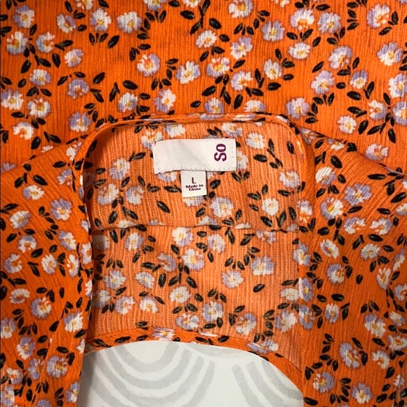 SO orange floral tank top - Picture 4 of 4